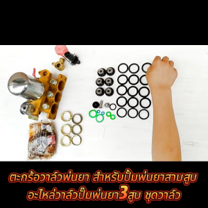 6ตัว ชุดวาล์วพ่นยา ตะกร้อวาล์วพ่นยา วาล์วปั๊มพ่นยา สำหรับปั้มพ่นยาสามสูบ เกรดอย่างดี วาวสเตนเลส วาล์วปั๊มน้ำ เครื่องพ่นยา