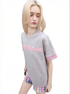 Juicy Couture | Contrast Color 3D Towel Embroidery Loose T-Shirt
