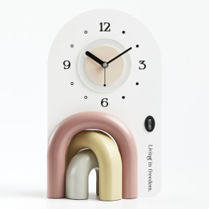 Creative French Style Bedroom Entrance Tabletop Decorative Clock Wooden Material Home Decoration Accessories by Emidoo Dog