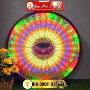 Hào Quang Led 32 Chương Trình Hoa Sen CHÂN THIỆN MỸ Đèn Trang Trí Bàn Thờ Cho Tượng Phật HQ-32CT-03
