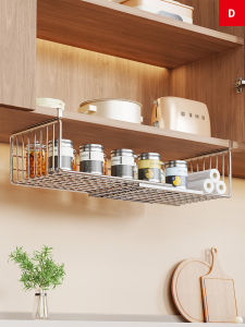 Multi-Functional Kitchen Spice Rack Hanging Storage Shelf Large Seasoning Condiment Placement Holder Stainless Steel Organizer