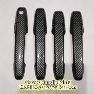 Cover Handle Pelindung Pintu Mobil Daihatsu Ayla 2023 Carbon Glossy