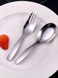 【Thriving】 High quality 316 Stainless Steel Spoon Fork Tableware Set Student Tableware Children Spoon Fork Travel Portable