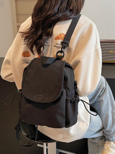 Retro Casual Style Womens Backpack Fashionable Minimalist Design Versatile Commuter Crossbody Bag Soft Nylon Material