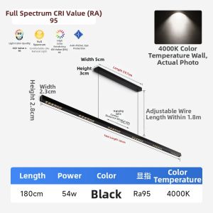 GDDS | Sleek Modern Linear Smart Anti-glare Eye-protective Spotlight Chandelier