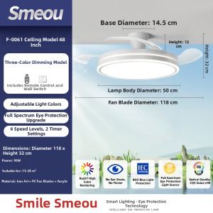 smeou | Concealed Fan Ceiling Light Nordic