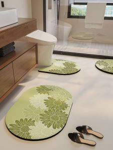 Bàn Chân Phòng Tắm U-Silica Clay Sàn Nhà Nhanh Khô Thảm Phòng Tắm Thảm Sàn Nhà Bằng Vải Da Sika Họa Tiết Hoa Mùa Xuân