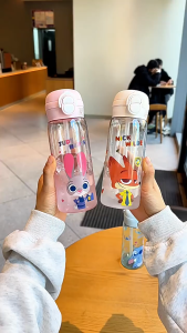 500ml Kuromi Bottle Kids Water Bottle Drinking HelloKitty MyMelody Cinnamoroll MySweetPiano JudyHopps Stitch Sanrio Zootopia Botol Air Kanak-Kanak