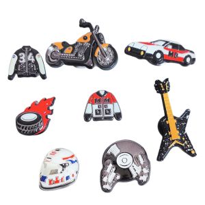 8Pcs Crocs Jibbitz Charms Racing Cars Motorcycles 3D Shoe Buckles Detachable Shoe Decorations for Crocs