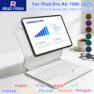 Magic Keyboard with Touch Panel for iPad Air 4 5 10.9in 10th iPad A16 2025 11th Pro 12.9in 2018-2025 Tablet Case Smart Cover
