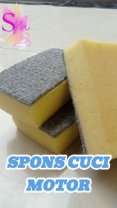 Spons Cuci Motor Serbaguna ukuran 14 x 9 x 4cm | Foam Wash Tebal Sponge | 1 pcs |