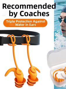 MENGYUXI | Professional Waterproof Swimming Earplugs Anti Otitis Silica Gel With Cord