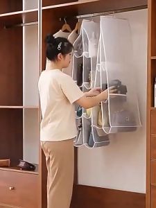 8 Grids Handbag Storage Artifact Bag Dust-proof Cover Bag Storage Hanging Shelf Household Dormitory Storage Bag Organizer