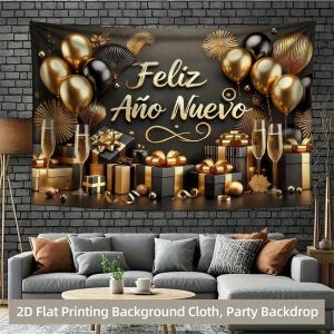 VIKAMA Spanish New Year Tapestry Balloon Champagne Living Room Background Wall New Year Party Room Decoration