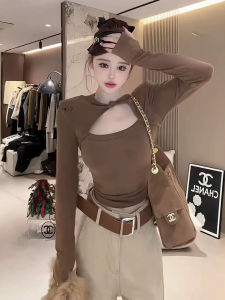 YUEZHONGWEI | Lace French Style Long Sleeve T-Shirt Women Slim Fit