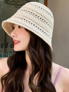 หมวกบังแดดถักแบบเปิดผนังสำหรับผู้หญิงในช่วงฤดูร้อนปี 2025 หมวกบังแดดแบบเปิดผนังสไตล์ใหม่สำหรับผู้หญิง หมวกบังแดดทรงกลมแบบลำลอง