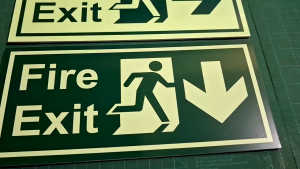 【COD】Fire exit sign Luminous / Glow-in-the-dark cut out sticker on acrylic board.