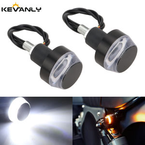 KEVANLY | 1pair Motorcycle LED Handlebar Light End Turn Signal Light 2835 12 SMD 12V Universal Handle Bar Grip Flasher Side Marker Lamp