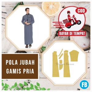 【COD】 Pola Jubah Gamis Pria Dewasa | Pola Baju | Pola Instan | Pola Jiplak | Pola Jahitan Lengkap Firdaus Busana