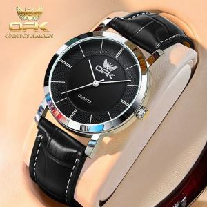 【resmi autentik】OPK jam tangan pria otomatis dewasa 2025 kasual anti air cermin HD kulit jam tangan pria box set kado untuk pacar cowok