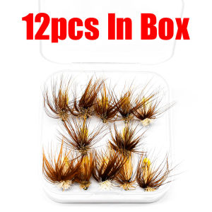 Topranc Feather CDC Dry Fly Fishing Lure Artificial Insect Pattern Barbed Hook Trout Freshwater Stream Fly Fishing Tackle