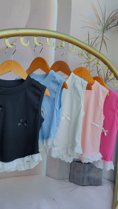Cute Sando Pambahay for Kids Girls Korean Style Coquette Sleeveless Summer Outfit Sando Blouse for Girls 3-12Y