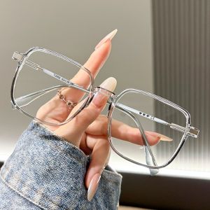 New Classic Retro Fashion Glasses for Women Photochromic Large Frame Anti Blue Light Glasses