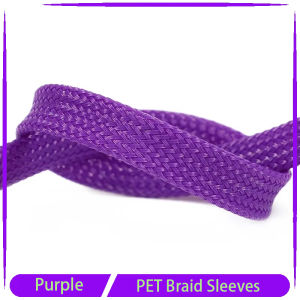 1M Purple 2~20mm PET Braid Sleeves High Density Insulated Snake Skin Cable Wrap Sheath