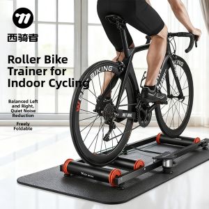 West Biking | Bicycle Trainer Rolling Indoor Exercise Station Foldable Silent