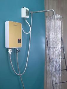 GRIPO High quality electric water heater + 304 Stainless Adapter + 304 Overhead rain shower all in one set