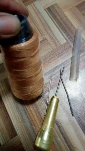 Jarum Jahit Kasut Shoes Leather Repair Threader Stitch Needle Wooden Handle