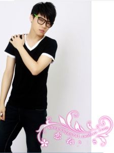 Trendy Spring Short Sleeve Cotton V-Neck Mens T-shirt Big Size Color Block Casual Slim Fit Daily Wear Top Tagkita Brand