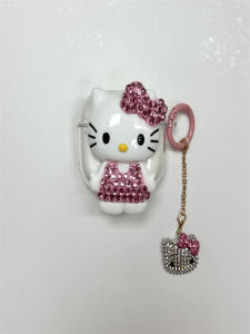 Premium Cute Hello Kittys Full Rhinestones Bow Tie Phone Case Stylish Phone Accessories for iPhone 16 15 14 13 Pro Max Cover
