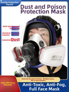 Full Face Mask for Spray Painting Dust Chemicals Smoke and Toxins Protection