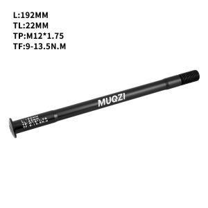 MUQZI MTB Thru Axle 12x100 12x142 12x148 Bike Front Rear Hub Skewers 122 166 171 175 180 192mm Fork Shaft M12 P1.75 Wheel Axle