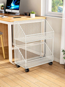 Desk-Side Mobile Bookshelf 2 Tiers