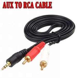 3.5 mm 1.5m Male Jack to AV 2 RCA Plug & Play Male Audio AUX Cable