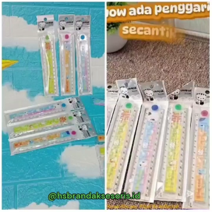 PENGGARIS LIPAT BENING 30CM / PENGGARIS LIPAT FANCY / PENGGARIS LIPAT KARAKTER LUCU / ACRYLIC FANCY FOLDING RULLER / PLM7624