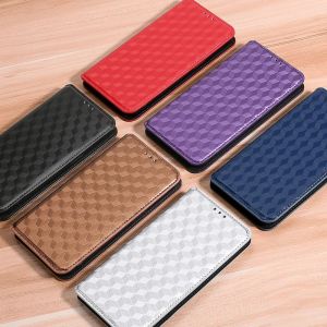 Flip Casing For Honor X9C X9B X9A 5G 2024 Luxury Leather Phone Cover For HonorX9C HonorX9B HonorX9A X9 C 9C 9B 9A Holder Soft TPU Edge Shockproof Bumper Grid Pattern cases
