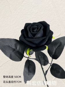 Black Velvet Rose Fake Flower Props Halloween Decorations Gothic Style Dark Horror Festival Artificial Bouquet Home Decorations