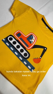 Baju Kaos Distro Ekscavator Anak Laki Laki Atasan Motif Beco Cowok Keren Umur 1 - 10 Tahun