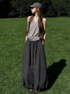 Y6Y | Korean Style Short Petite Set Sleeveless Top Wide Leg Pants