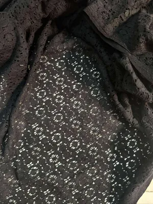 Vải Ren chỉ đen tuyền 35 k /1 m khổ 1m5🍀🍀