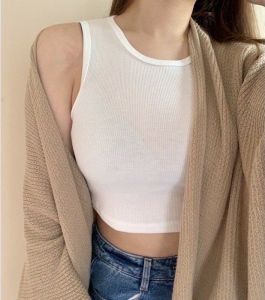 Tanktop rib crop wanita ( TEBAL ) crop top terlaris - COD