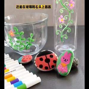 Bộ 19 Bút Dạ Quang Acrylic Trắng Mực Khô Nhanh Không Thấm Nước Không Mùi Đầu Bút Ít Bám Dính Dùng Để Tô Màu Vẽ Dán Nhãn Lên Vải