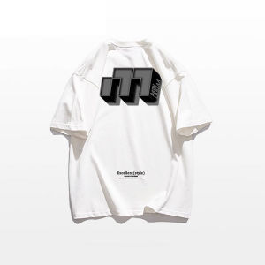 Loose Fit Mens Short Sleeve T-Shirt Deep Grey Cotton Casual Style Summer Fashion Retro American Brand Printed round Neck Tee