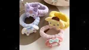 E.B. SANRIO Doll Headband Hair Accessories Cartoon Cute Girl Fashion Plush Kuromi Face Wash Headbands