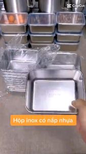 Hộp đựng thực phẩm INOX JYoohome có nắp đậy khay inox bảo quản thực phẩm tủ lạnh dùng được lò vi sóng