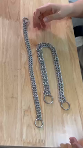 Vòng cổ cho Chó bằng kim loại mạ Chrome hàn liền chuỗi 2 sợi (mẫu mới) - Love Pets Shop