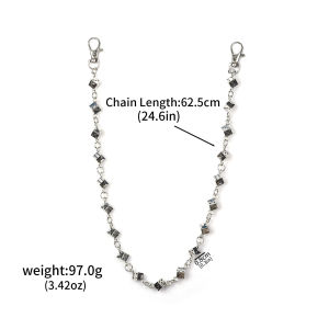 Fashion Punk Dice Waist Chain Bet Prize Keychain HIP-POP Beaded Sieve Bag Charms Pendant for Men Women Halloween Accessorie Gift